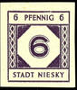 Niesky 6 Pf . Ziffer, ungezähnt, tadellos postfrisch, gepr. Zierer BPP, ... 119,00 EUR  zzgl. 5,00 EUR Versand