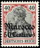 Deutsche Post in Marokko 40 Pfennig Germania mit Aufdruck ' Marocco 50 C... 35,00 EUR  zzgl. 4,50 EUR Versand