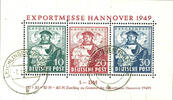 Bizone Hannover-Messe-Block, gest. LEICHLINGEN 7.1.50, Mi. 350.- -