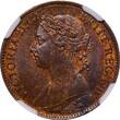 United Kingdom, 1 Farthing, 1886 year, Bronze, NGC, MS 63 BN