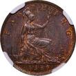 United Kingdom, 1 Farthing, 1886 year, Bronze, NGC, MS 63 BN