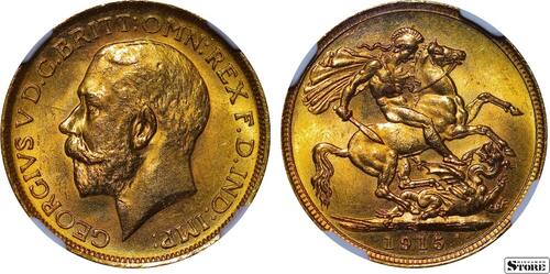 Australia, 1 sovereign 1915 - MS 64 Gold