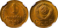 USSR 1 Kopeck 1949 Soviet Union, 1 Kopeck, 1949 year, NGC, MS 67 MS 67 392,00 EUR  zzgl. 10,00 EUR Versand