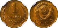 USSR 1 Kopeck 1949 Soviet Union, 1 Kopeck, 1949 year, NGC, MS 65 MS 65 58,80 EUR  zzgl. 10,00 EUR Versand