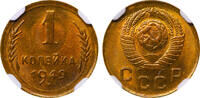 USSR 1 Kopeck 1949 Soviet Union, 1 Kopeck, 1949 year, NGC, MS 65 MS 65 58,80 EUR  zzgl. 10,00 EUR Versand