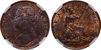 1 Farthing 1885 United Kingdom United Kingdom, 1 Farthing, 1885 year, Bronze,NGC, MS 62 BN MS 62 BN