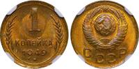 USSR USSR Joseph Vissarionovich Stalin (1924 - 1958), 1949 1 Kopeck NGC MS 64 1 kopeck 1949 MS 64