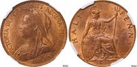 United Kingdom Great Britain Queen Victoria (1838 - 1901), 1/2 Penny 1898, NGC MS 63 RB 1/2 Penny 1898 MS 63 RB