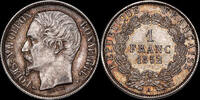 Frankreich 1 Franc Deuxième République Louis Napoléon Bonaparte (1848-1852) Paris -