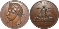 Medaillen, Jetons 1855 Médaille Napoléon III Exposition universelle de Paris par Caqué et Oudiné vz 