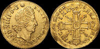 Frankreich Demi- louis d'or aux 8L et aux insignes Louis XIV (1643-1715) . Réf. Rouen -