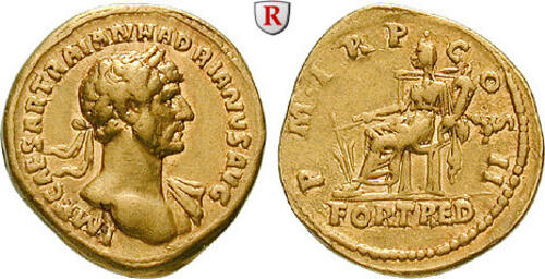 Aureus 118 Hadrianus, 117-138, Gold, 7,31 g ss-vz/ss, leicht geputzt