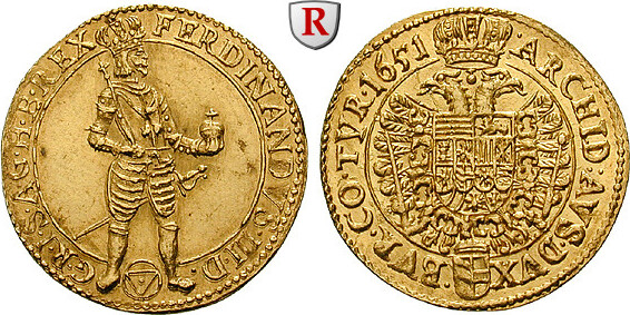 Römisch Deutsches Reich Dukat 1651 Ferdinand III., 1637-1657, Gold, 3 ...