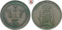 Schweden 5 Öre Oskar II., 1872-1907