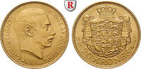 Dänemark 20 Kroner Christian X., 1912-1947, Gold, 8,96 g -