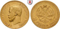 10 Rubel 1901 Russland Nikolaus II., 1894-1917, Gold, 8,56 g ss-vz/vz, geputzt
