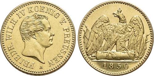 Brandenburg-Preussen Gold-Friedrichsd'or 1850 A Friedrich Wilhelm IV. 1840-1861. vorzüglich +