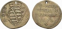Sachsen-Neu-Gotha CU-Rechenpfennig Friedrich I. 1675-1680.