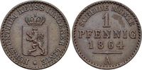 Reuss-Jüngerer Linie vereinigt seit 1848 CU-Pfennig Heinrich LXVII. 1854-1867.