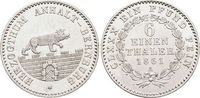 Anhalt-Bernburg 1/6 Taler Alexander Carl 1834-1863.