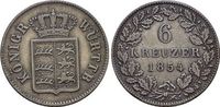 Württemberg 6 Kreuzer Wilhelm I. 1816-1864. -