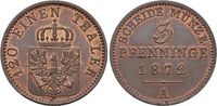 Brandenburg-Preussen CU-3 Pfennig Wilhelm I. 1861-1888. -