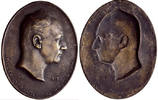 Medaillen von Hans Schwegerle 1882 bis 1950 Einseitige, ovale Bronze-Gussmedaille -