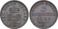 Brandenburg-Preussen CU-3 Pfennig Wilhelm I. 1861-1888. -