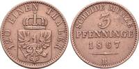 Brandenburg-Preussen CU-3 Pfennig Wilhelm I. 1861-1888. -