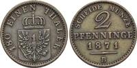 Brandenburg-Preussen CU-2 Pfennig Wilhelm I. 1861-1888. -