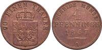 Brandenburg-Preussen CU-4 Pfennig Wilhelm I. 1861-1888. -