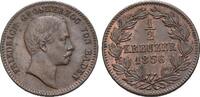 Baden-Durlach CU-1/2 Kreuzer Friedrich I. 1852-1907. -
