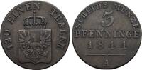 Brandenburg-Preussen CU-3 Pfennig Friedrich Wilhelm IV. 1840-1861. -