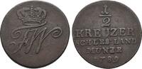 Brandenburg-Preussen CU-1/2 Kreuzer Friedrich Wilhelm II. 1786-1797. -