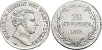 Württemberg 20 Kreuzer Wilhelm I. 1816-1864. -