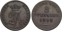 Oldenburg Für Birkenfeld, CU-2 Pfennig 1 Paul Friedrich August 1829-1853. -