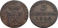 Brandenburg-Preussen CU-3 Pfennig Friedrich Wilhelm IV. 1840-1861. -