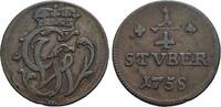 Wied-Runkel CU-1/4 Stüber 1 Johann Ludwig Adolf 1706-1762. -