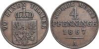Brandenburg-Preussen CU-4 Pfennig Wilhelm I. 1861-1888. -