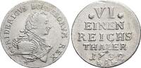 Brandenburg-Preussen 1/6 Taler Friedrich II. 1740-1786, Münzstätte Berlin. -