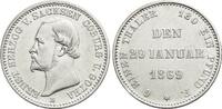 Sachsen-Coburg-Gotha 1/6 Taler Ernst II. 1844-1893. -