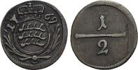 Württemberg 1/2 Kreuzer Karl Eugen 1744-1793. -