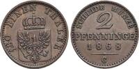 Brandenburg-Preussen CU-2 Pfennig Wilhelm I. 1861-1888. -