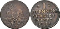 Anhalt-Bernburg CU-1 Pfennig Victor Friedrich 1721-1765.