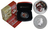 Australië 50 Cent Lunar II Year of the Dragon colored Black & Red -