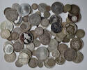 Dif. Years Silver coins from all over the world with various percentages s / pp