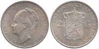 Netherlands 2½ Guilder Wilhelmina 1890 - 1948