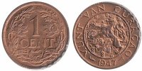 Curacao 1 Cent Wilhelmina 1890 - 1948