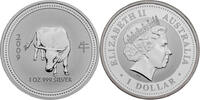Australia 1 Dollar 2009 1 Ounce Silver - Lunar I - Year of the Ox Bu in Original Capsule