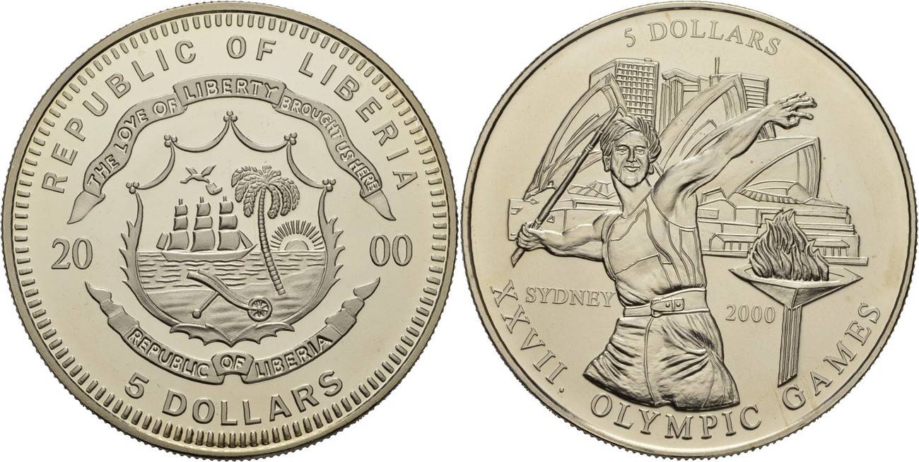 Liberia 5 Dollars 2000 Polierte Platte MA Shops liberia-5-dollars-2000-polierte-platte-ma-shops